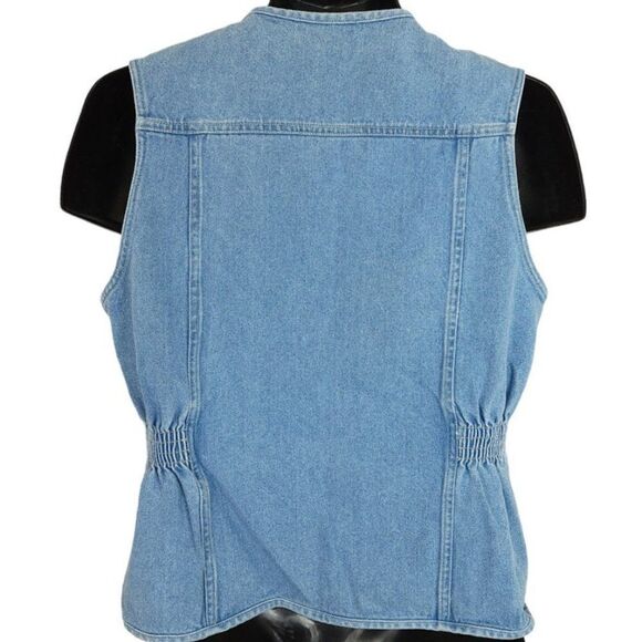 Gitano Jeans Denim Vest Vintage 80s Zip Up Womens Size Medium - Picture 3 of 5